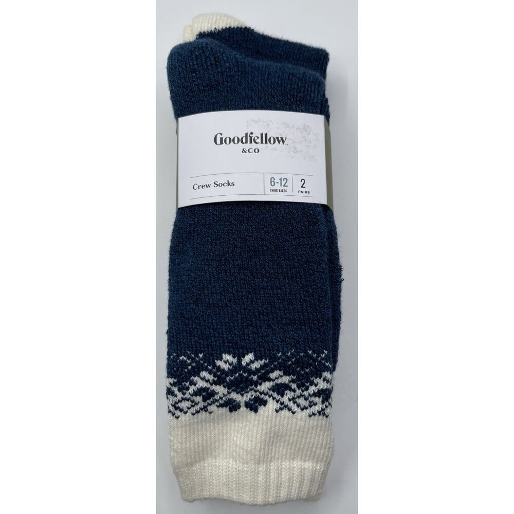 Goodfellow & Co Socks Mens Size 6-12 Blue‎ Nordic Holiday 2 Pairs